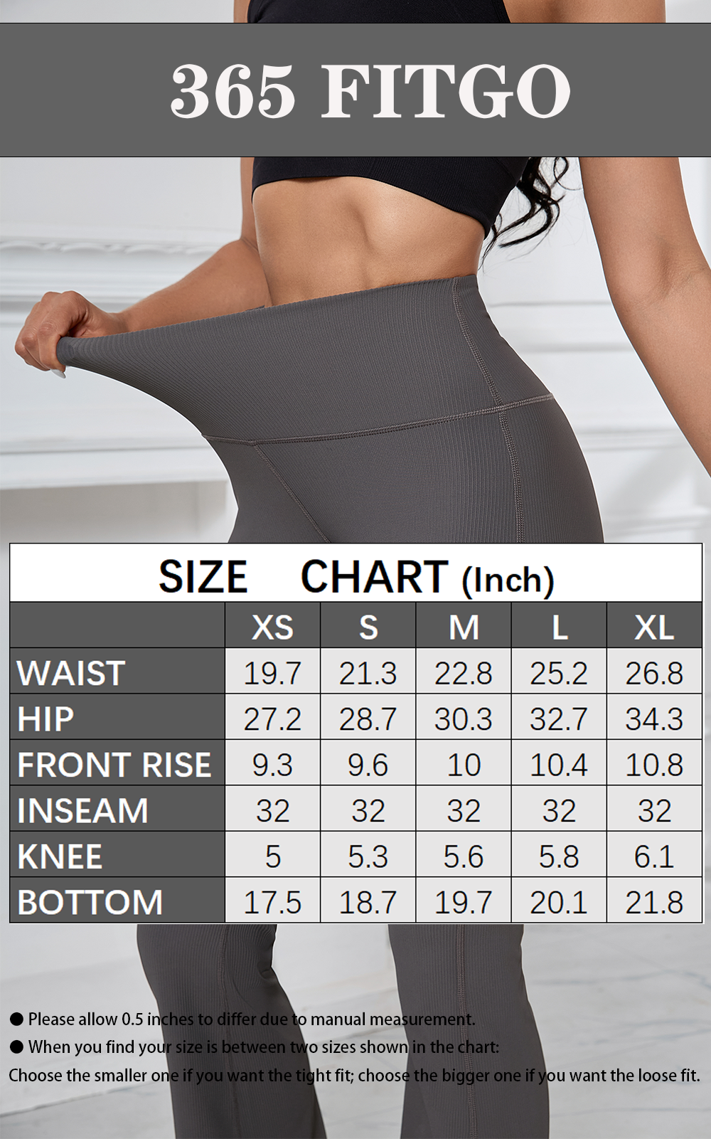 High-Rise Ribbed Flared Leggings 32"
